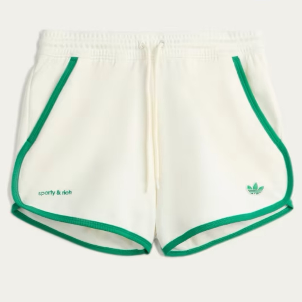 NWT Adidas Originals Sporty & Rich Cream and Green Shorts